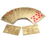 Professional 24K Gold Foil Plated Poker Playing Cards with 100 Dollar Bill Print - Blissful Delirium