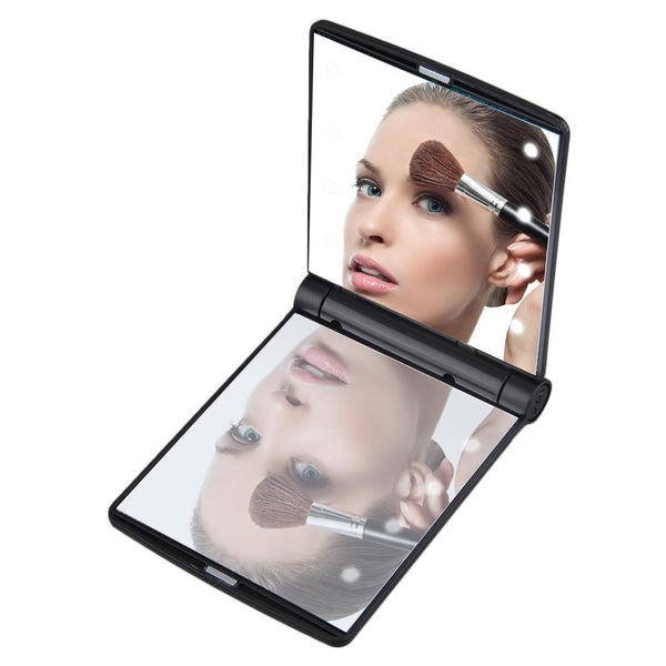 Led Makeup Mirror Folding Portable Compact Pocket Mirror 8 LED Lights - Blissful Delirium