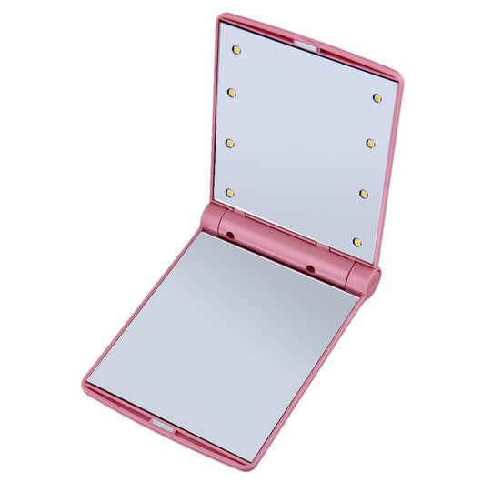 Led Makeup Mirror Folding Portable Compact Pocket Mirror 8 LED Lights - Blissful Delirium