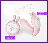 Bunny Wireless Bluetooth Remote Control Strap On Panties 10 Speeds Smart Heating Vibrator Clitoris G-Spot Massager - Blissful Delirium