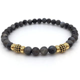 Elegant Pave CZ Ball Natural Stone Beaded Bracelets - Blissful Delirium