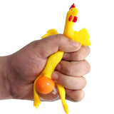 Funny Squeeze It Anti Stress Chicken Lays Egg Keychain - Blissful Delirium