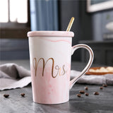 Luxury Marble Ceramic Mugs Gold Plating | MRS MR Couple | Lover's Gift | Morning Mug - Blissful Delirium