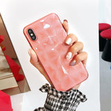 Lovely Ultra Thin Diamond Texture Case For iPhone 6 6s 7 8 Plus X XR XS Max - Blissful Delirium